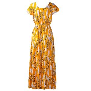 Long Yellow Floral Maxi Dress